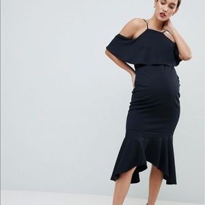 Asos flutter sleeve maternity evening dress